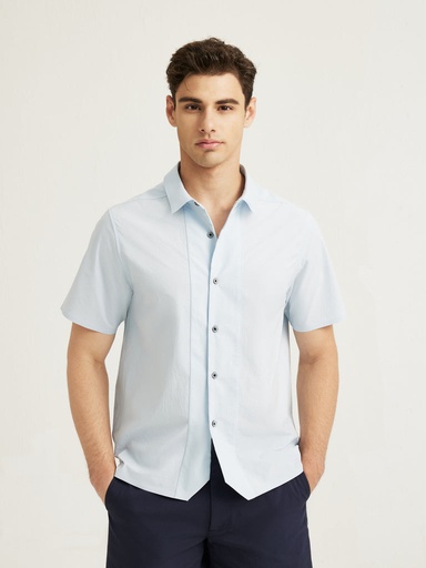TYLER - Crinkled Stretch Tech Shorts Sleeve Shirt